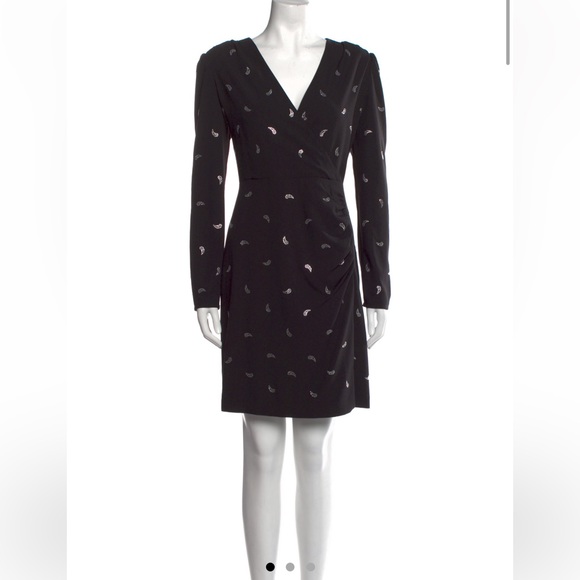 2x Host Pick 🎉 Maje V-neck Classic Black Dress with Crystal Embellishments - Picture 5 of 8